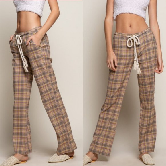 89255 POL Plaid Drawstring Pants - Picture 6 of 7